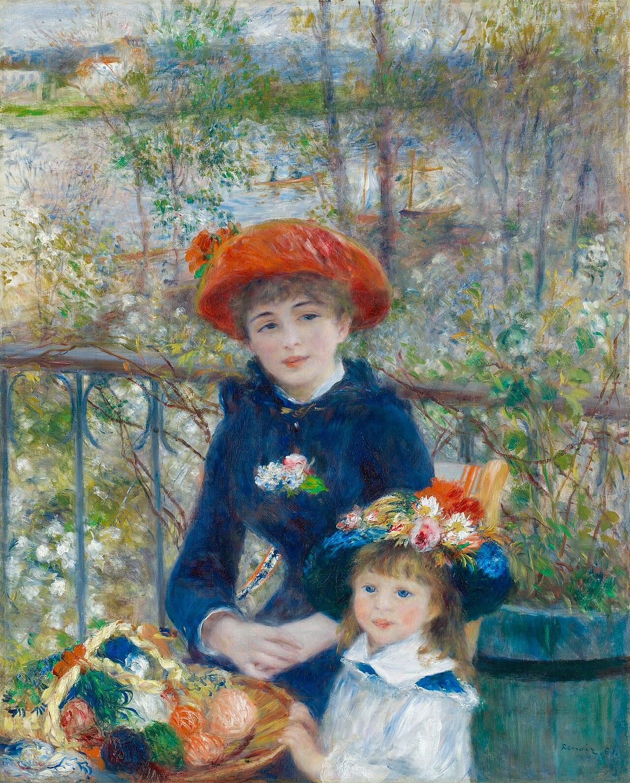 Two Sisters (On the Terrace) — Pierre-Auguste Renoir, original artwork; not a product photo
